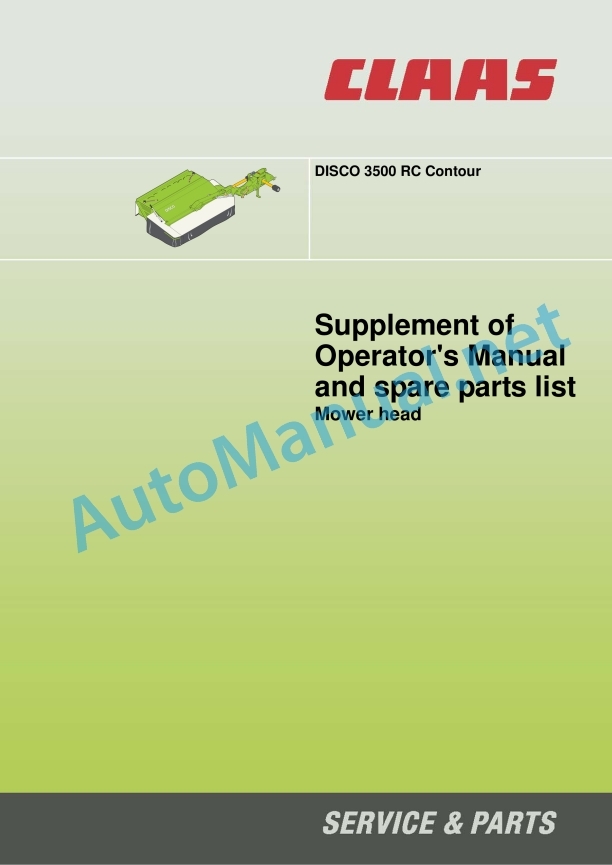 Claas Disco 3500 C (998) Mower Operator Manual EN 2 Claas Disco 3500 C (998) Mower Operator Manual EN - Image 2