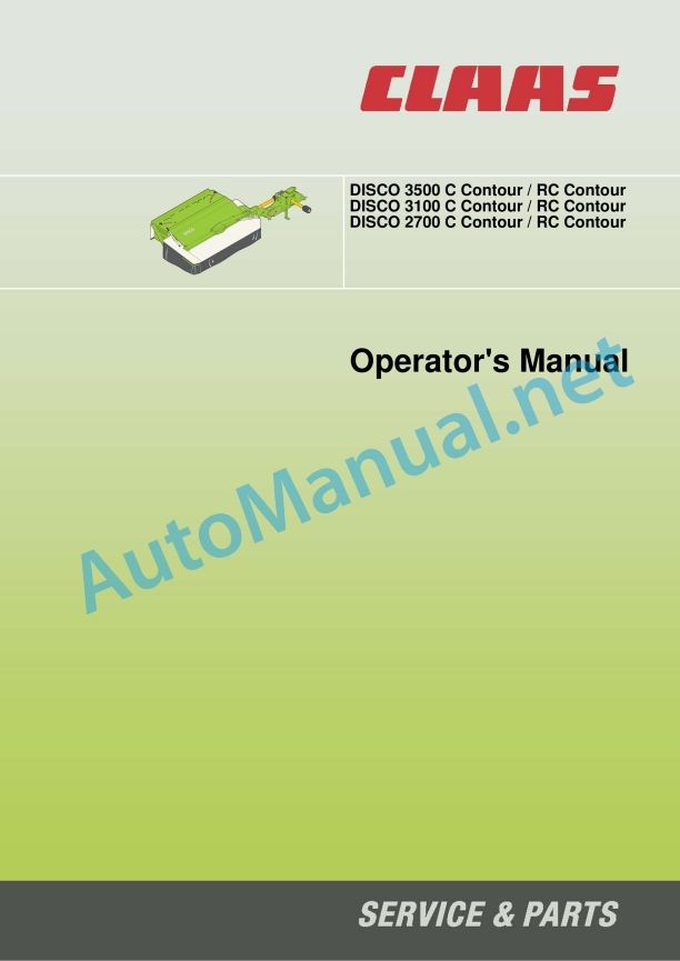 Claas Disco 3500 C (998) Mower Operator Manual EN 3 Claas Disco 3500 C (998) Mower Operator Manual EN - Image 3