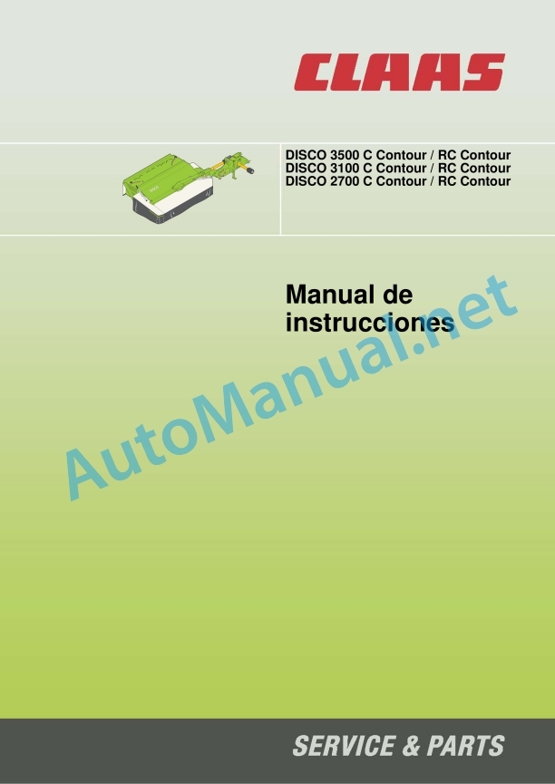 Claas Disco 3500 Crc (998) Mower Operator Manual ES 2 Claas Disco 3500 Crc (998) Mower Operator Manual ES - Image 2