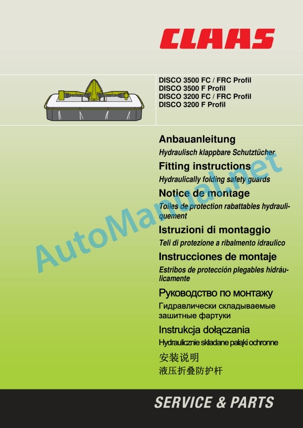 Claas Disco 3500 F Profil (F70) Mower Assembly Instruction EN 11 Claas Disco 3500 F Profil (F70) Mower Assembly Instruction EN - Image 11