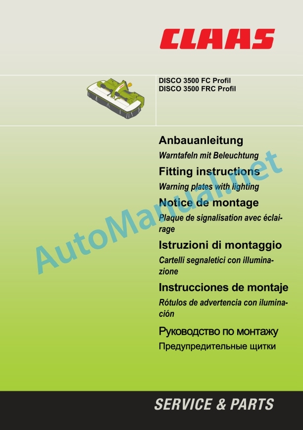 Claas Disco 3500 Fc Profil (F71) Mower Assembly Instruction EN 4 Claas Disco 3500 Fc Profil (F71) Mower Assembly Instruction EN - Image 4