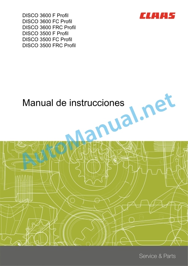 Claas Disco 3500 Fc Profil (F71) Mower Operator Manual ES 2 Claas Disco 3500 Fc Profil (F71) Mower Operator Manual ES - Image 2