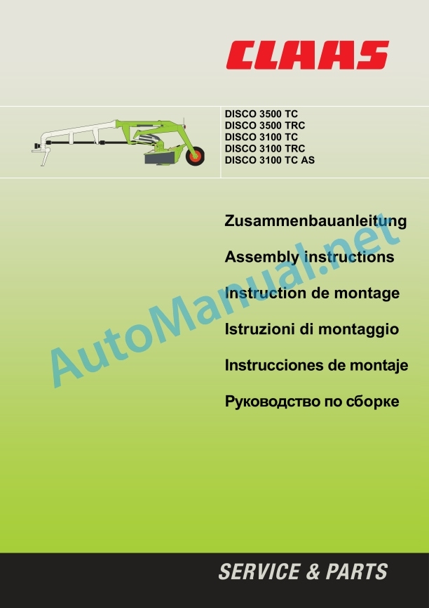 Claas Disco 3500 Tc (F52) Mower Assembly Instruction EN 3 Claas Disco 3500 Tc (F52) Mower Assembly Instruction EN - Image 3