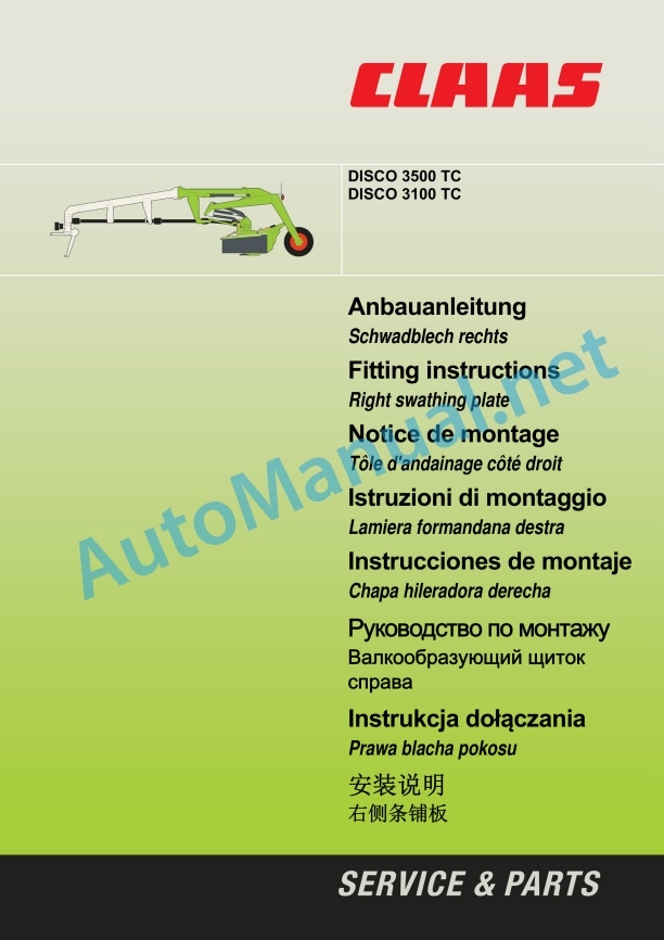 Claas Disco 3500 Tc (F52) Mower Assembly Instruction EN 4 Claas Disco 3500 Tc (F52) Mower Assembly Instruction EN - Image 4