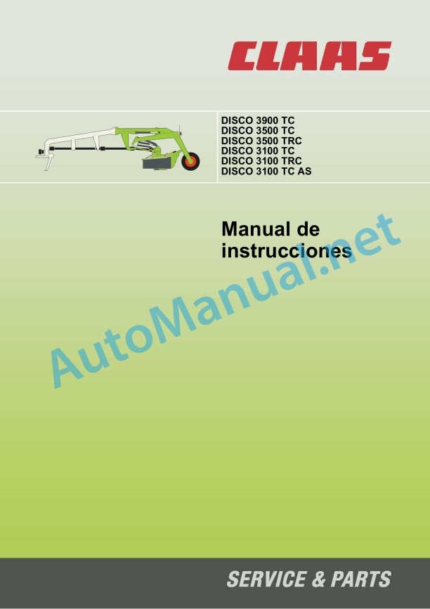 Claas Disco 3500 Tctrc (F52) Mower Operator Manual ES 2 Claas Disco 3500 Tctrc (F52) Mower Operator Manual ES - Image 2