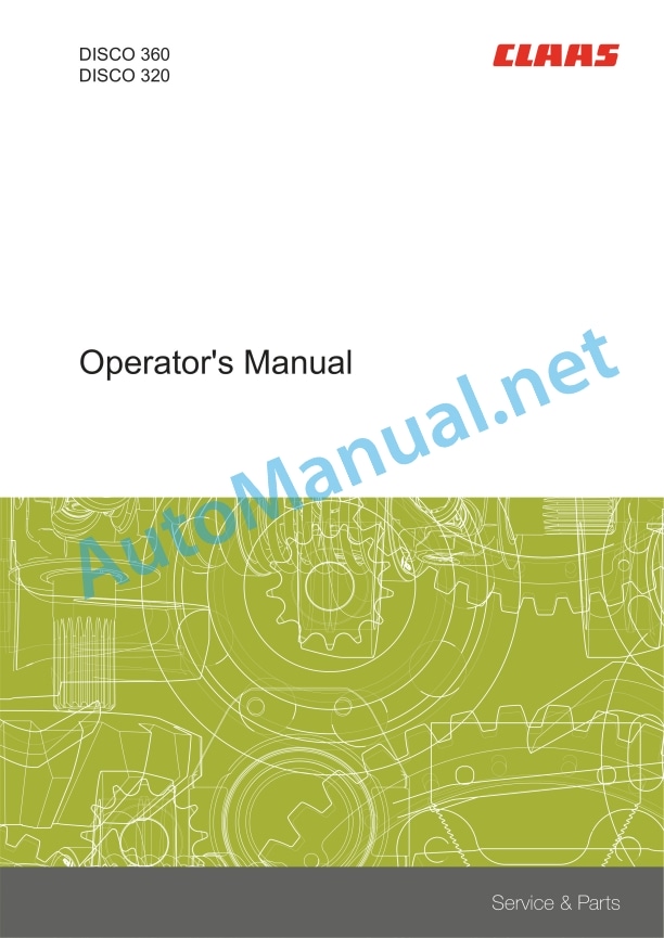 Claas Disco 360 (F27) Mower Operator Manual EN 3 Claas Disco 360 (F27) Mower Operator Manual EN - Image 3
