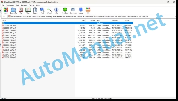 Claas Disco 3600 F Move 3600 F Profil (F97) Mower Assembly Instruction EN