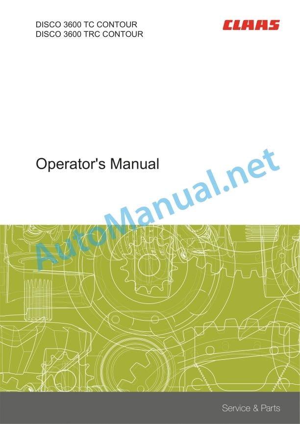 Claas Disco 3600 (F91) Mower Operator Manual EN 4 Claas Disco 3600 (F91) Mower Operator Manual EN - Image 4