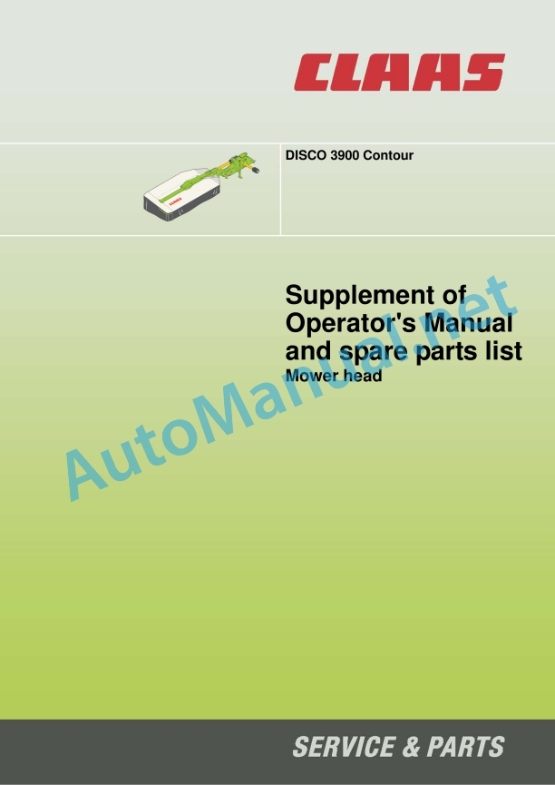 Claas Disco 3900 (999) Mower Operator Manual EN 2 Claas Disco 3900 (999) Mower Operator Manual EN - Image 2