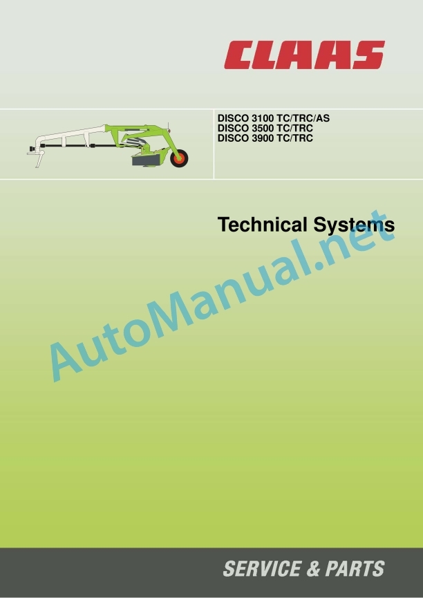 Claas Disco 3900 Tc (F53) Mower Technical System EN 2 Claas Disco 3900 Tc (F53) Mower Technical System EN - Image 2