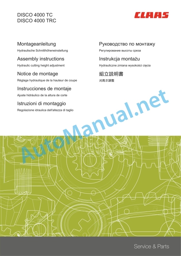 Claas Disco 4000 Tc Trc (F99) Mower Assembly Instruction EN 10 Claas Disco 4000 Tc Trc (F99) Mower Assembly Instruction EN - Image 10