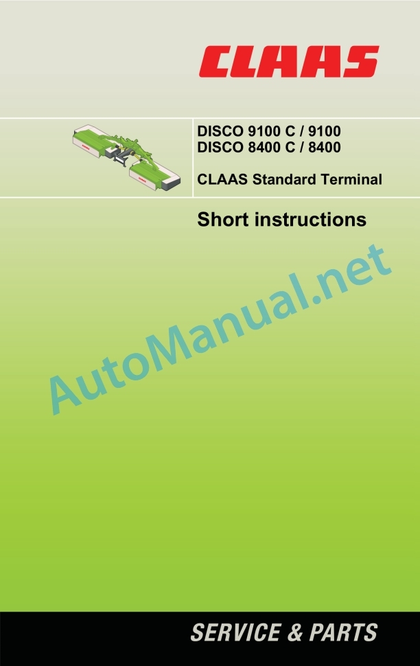 Claas Disco 8400 (F54) Mower Operator Manual EN 2 Claas Disco 8400 (F54) Mower Operator Manual EN - Image 2