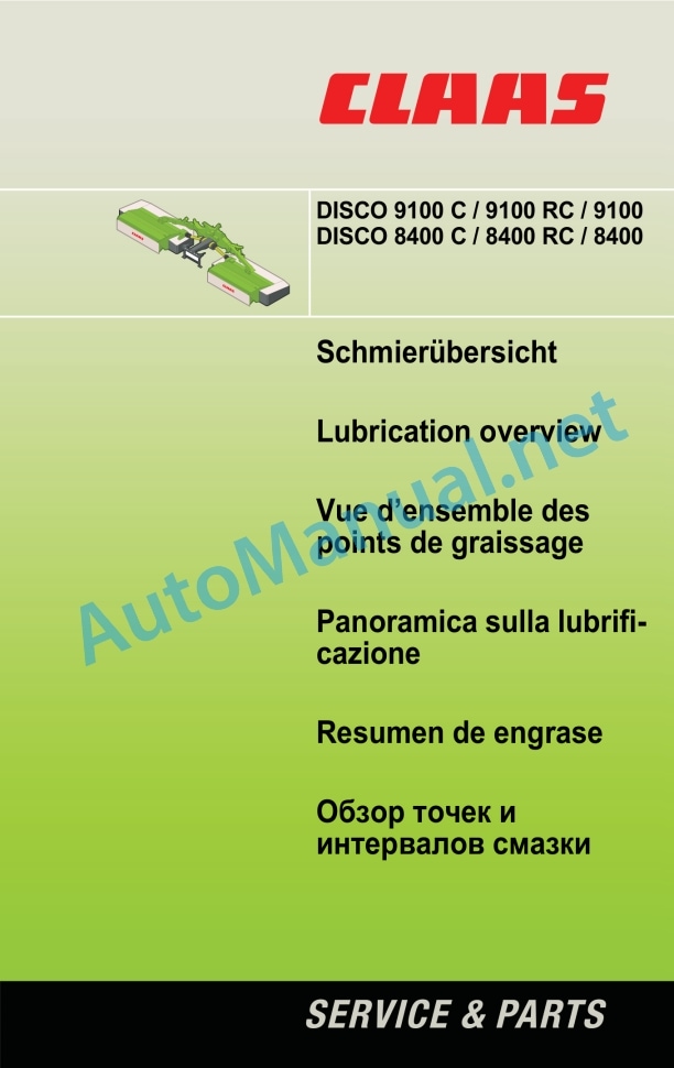 Claas Disco 8400 (F54) Mower Operator Manual EN 3 Claas Disco 8400 (F54) Mower Operator Manual EN - Image 3