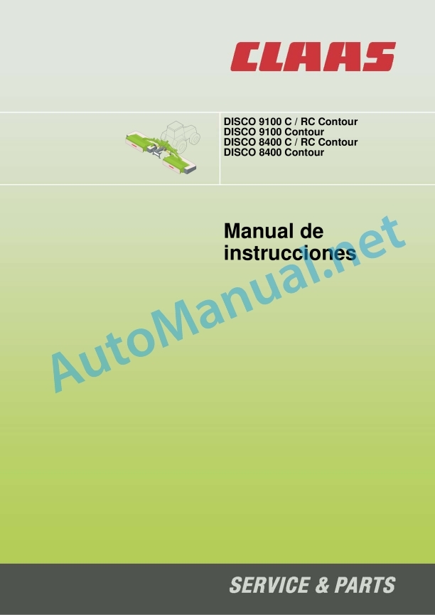 Claas Disco 8400 (F54) Mower Operator Manual ES 2 Claas Disco 8400 (F54) Mower Operator Manual ES - Image 2