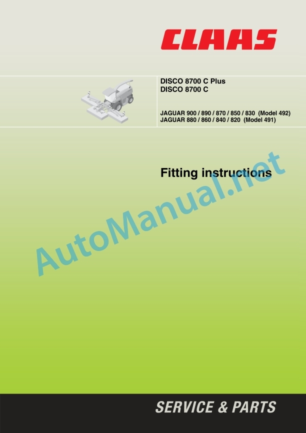 Claas Disco 8700 C C Plus (654) Mower Assembly Instruction EN 3 Claas Disco 8700 C C Plus (654) Mower Assembly Instruction EN - Image 3