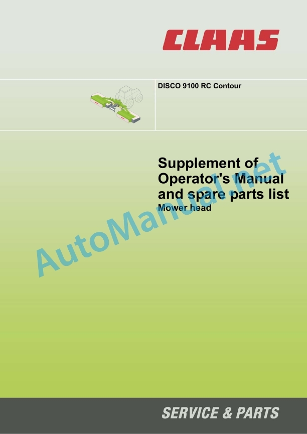Claas Disco 9100 C (F57) Mower Operator Manual EN 4 Claas Disco 9100 C (F57) Mower Operator Manual EN - Image 4