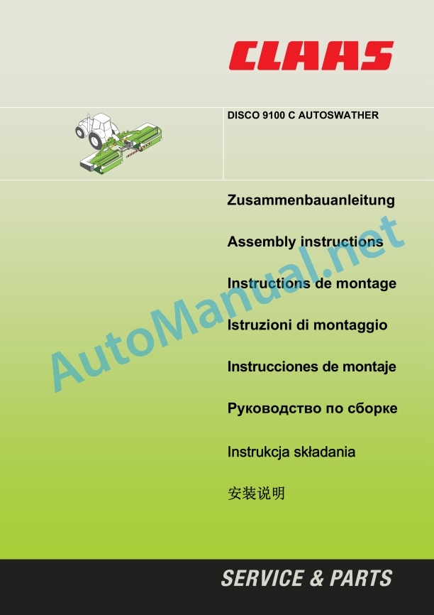 Claas Disco 9100 Cas (F60) Mower Assembly Instruction EN 3 Claas Disco 9100 Cas (F60) Mower Assembly Instruction EN - Image 3