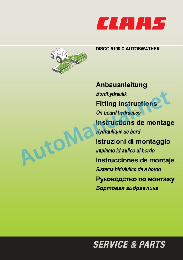 Claas Disco 9100 Cas (F60) Mower Assembly Instruction EN 9 Claas Disco 9100 Cas (F60) Mower Assembly Instruction EN - Image 9