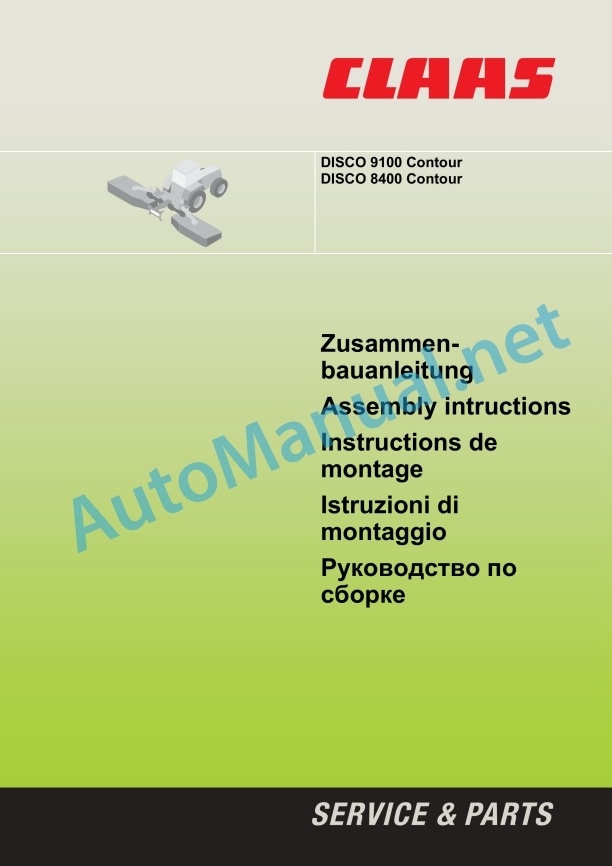Claas Disco 9100 (F55) Mower Assembly Instruction EN 3 Claas Disco 9100 (F55) Mower Assembly Instruction EN - Image 3