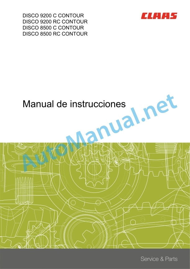 Claas Disco 9200 Crc (F64) Mower Operator Manual ES 2 Claas Disco 9200 Crc (F64) Mower Operator Manual ES - Image 2