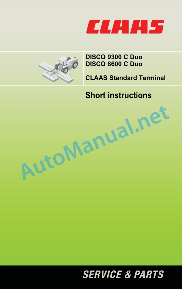 Claas Disco 9300 C Duo (F59) Mower Operator Manual EN 3 Claas Disco 9300 C Duo (F59) Mower Operator Manual EN - Image 3