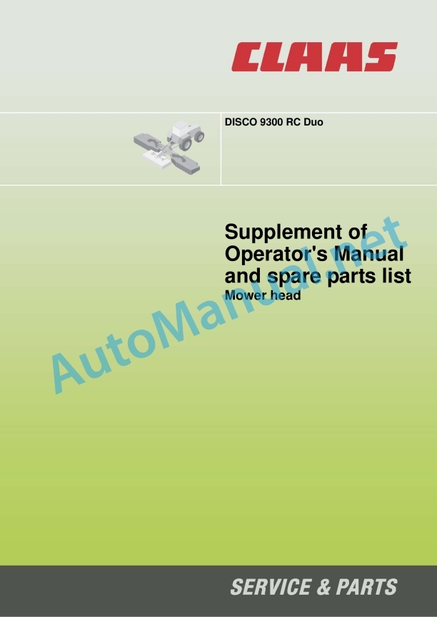 Claas Disco 9300 C Duo (F59) Mower Operator Manual EN 5 Claas Disco 9300 C Duo (F59) Mower Operator Manual EN - Image 5