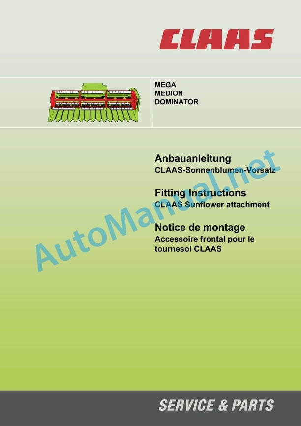Alternative view of Claas Dominator 130 (456) Combines Assembly Instruction EN