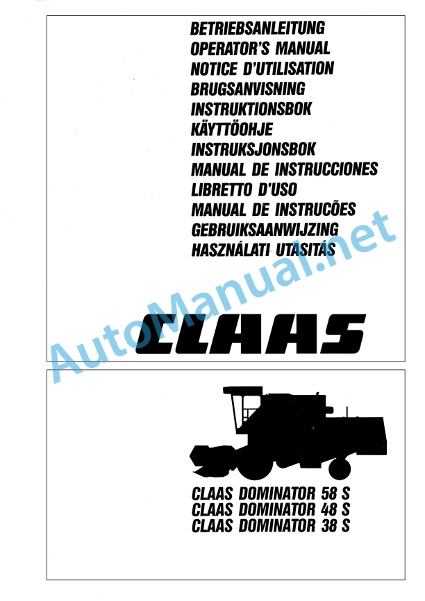 Claas Dominator 48 S (153) Combines Operator Manual EN 2 Claas Dominator 48 S (153) Combines Operator Manual EN - Image 2