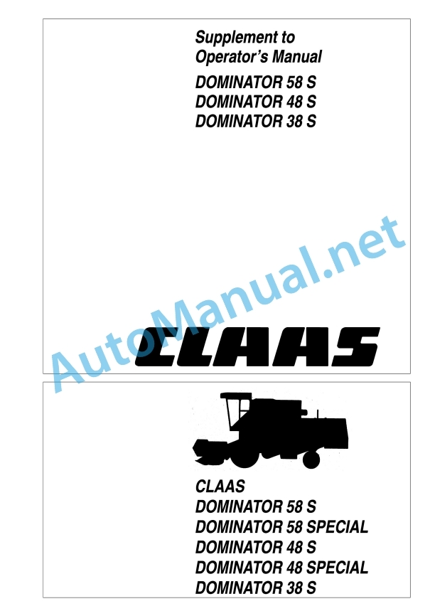 Claas Dominator 48 S (153) Combines Operator Manual EN 3 Claas Dominator 48 S (153) Combines Operator Manual EN - Image 3