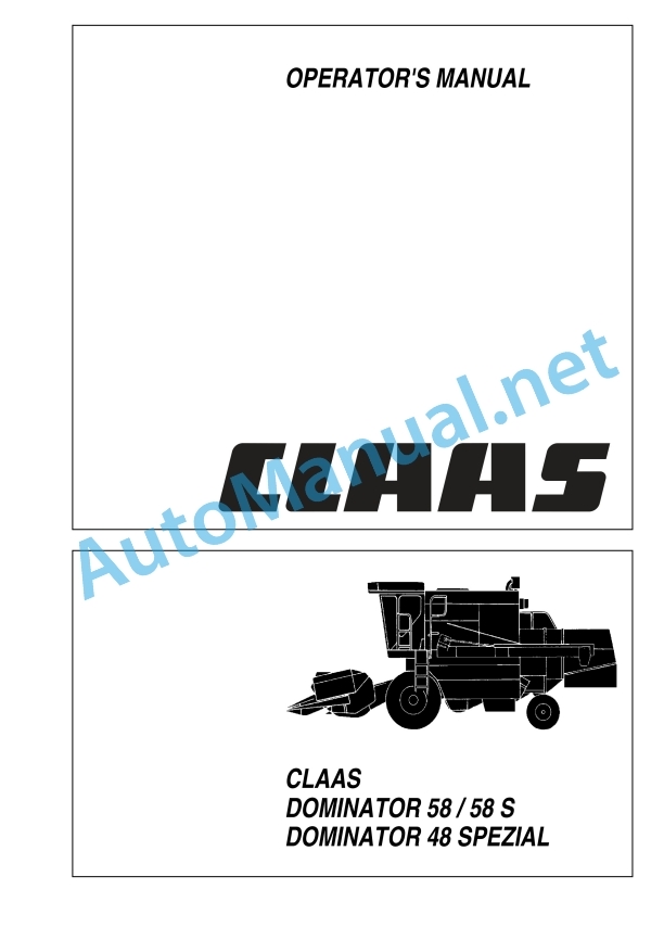 Claas Dominator 48 S (153) Combines Operator Manual EN 4 Claas Dominator 48 S (153) Combines Operator Manual EN - Image 4