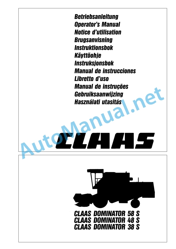Claas Dominator 48 S (153) Combines Operator Manual FR 2 Claas Dominator 48 S (153) Combines Operator Manual FR - Image 2