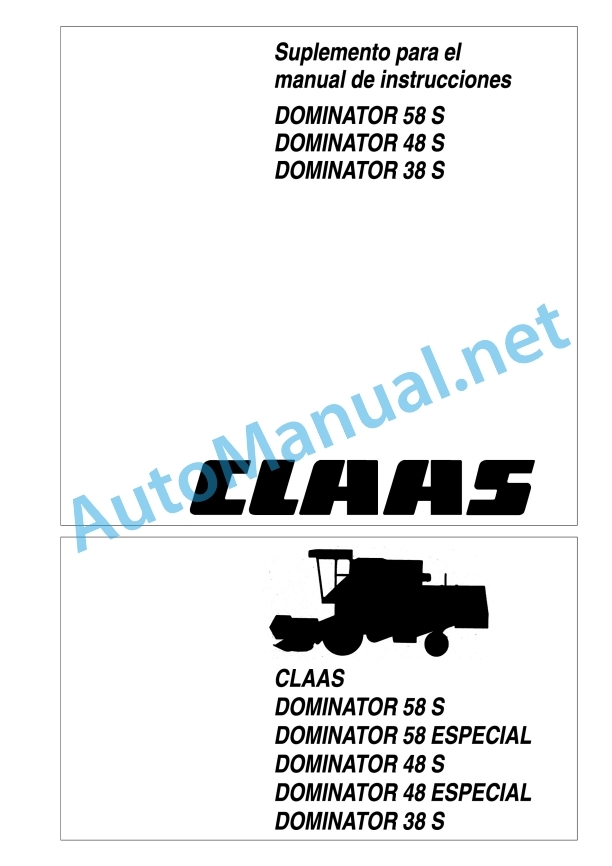 Claas Dominator 58 S 48 S (154) Combines Operator Manual ES 2 Claas Dominator 58 S 48 S (154) Combines Operator Manual ES - Image 2