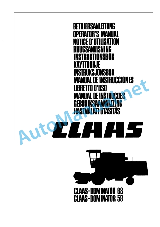 Claas Dominator 58 S 48 S (154) Combines Operator Manual FR 2 Claas Dominator 58 S 48 S (154) Combines Operator Manual FR - Image 2