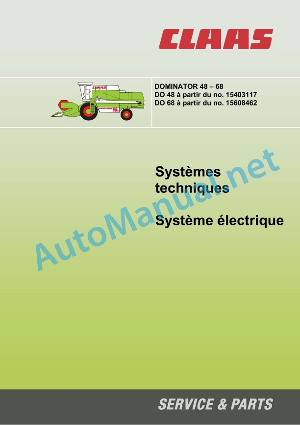 Claas Dominator 58 S 48 S (154) Combines Technical System FR 3 Claas Dominator 58 S 48 S (154) Combines Technical System FR - Image 3