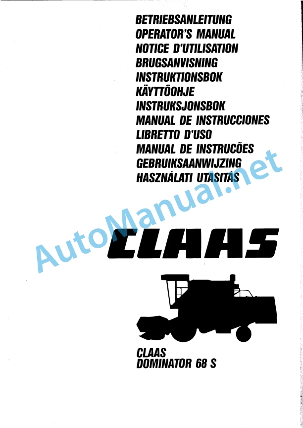Claas Dominator 68 S R (155) Combines Operator Manual EN 2 Claas Dominator 68 S R (155) Combines Operator Manual EN - Image 2