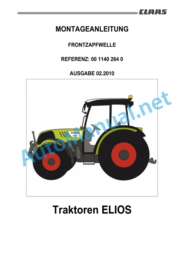 Claas Elios 200 (A28) Tractors Assembly Instruction EN 5 Claas Elios 200 (A28) Tractors Assembly Instruction EN - Image 5