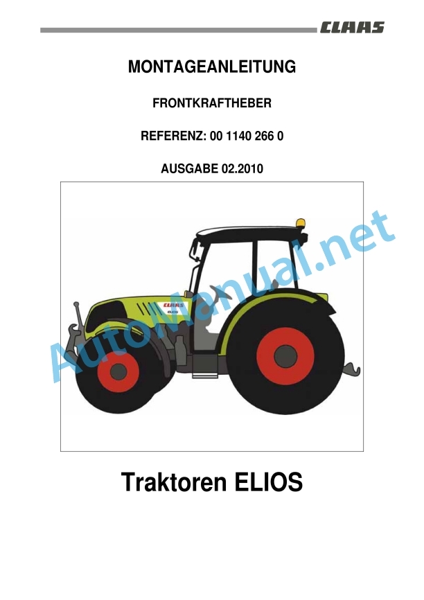 Claas Elios 200 (A28) Tractors Assembly Instruction EN 6 Claas Elios 200 (A28) Tractors Assembly Instruction EN - Image 6