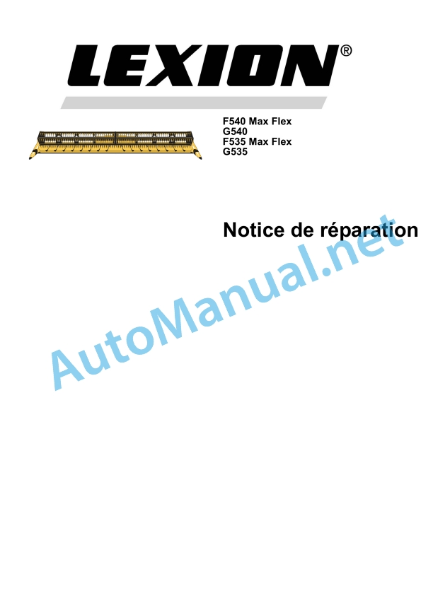 Claas F540-535 Maxflex G540-535 Cat (441) Combines Repair Manual FR 2 Claas F540-535 Maxflex G540-535 Cat (441) Combines Repair Manual FR - Image 2