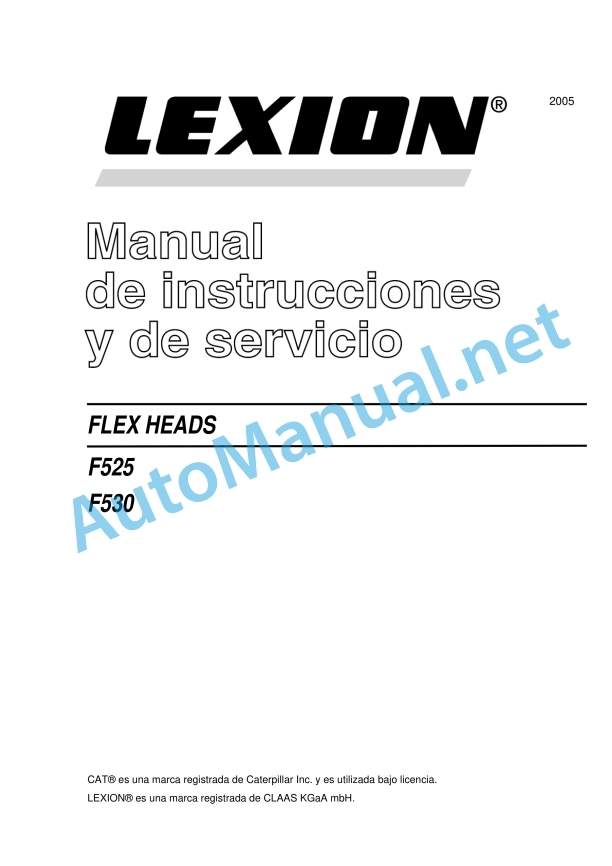 Claas F900 F750 F530 F525 F30 F25 F20 (438) Combines Operator Manual ES 2 Claas F900 F750 F530 F525 F30 F25 F20 (438) Combines Operator Manual ES - Image 2