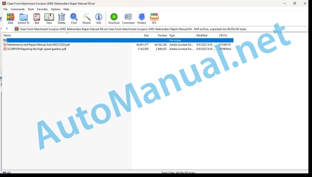 Claas Front Attachment Scorpion (K90) Telehandlers Repair Manual EN 1 Claas Front Attachment Scorpion (K90) Telehandlers Repair Manual EN