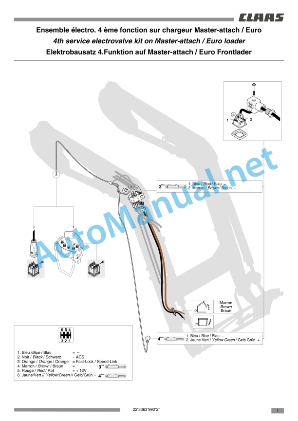 Claas Frontloader 250-40 (B91) Tractors Assembly Instruction EN 10 Claas Frontloader 250-40 (B91) Tractors Assembly Instruction EN - Image 10