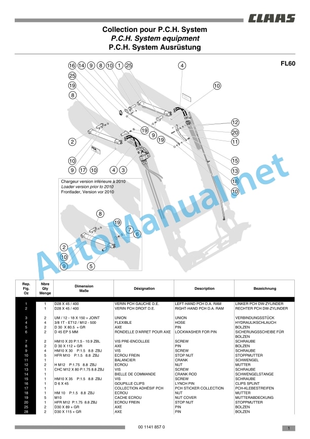 Claas Frontloader 250-40 (B91) Tractors Assembly Instruction EN 12 Claas Frontloader 250-40 (B91) Tractors Assembly Instruction EN - Image 12