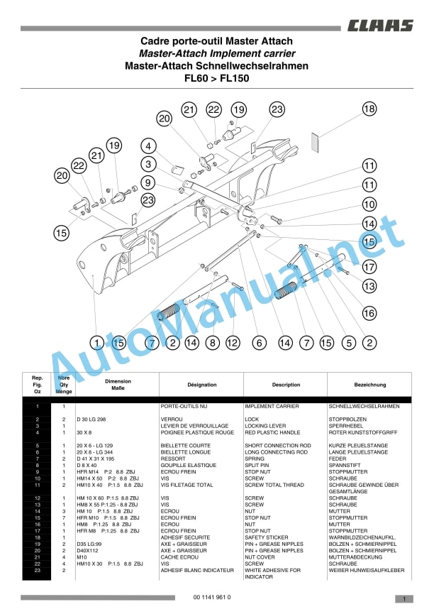Claas Frontloader 250-40 (B91) Tractors Assembly Instruction EN 17 Claas Frontloader 250-40 (B91) Tractors Assembly Instruction EN - Image 17