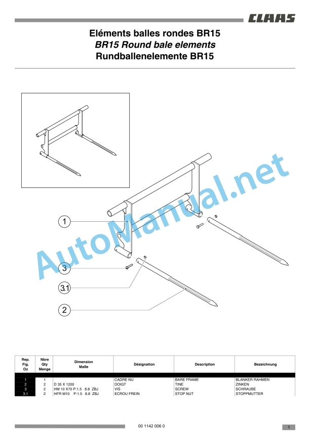 Claas Frontloader 250-40 (B91) Tractors Assembly Instruction EN 22 Claas Frontloader 250-40 (B91) Tractors Assembly Instruction EN - Image 22