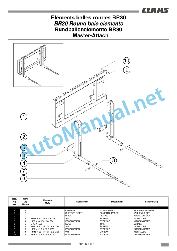 Claas Frontloader 250-40 (B91) Tractors Assembly Instruction EN 23 Claas Frontloader 250-40 (B91) Tractors Assembly Instruction EN - Image 23