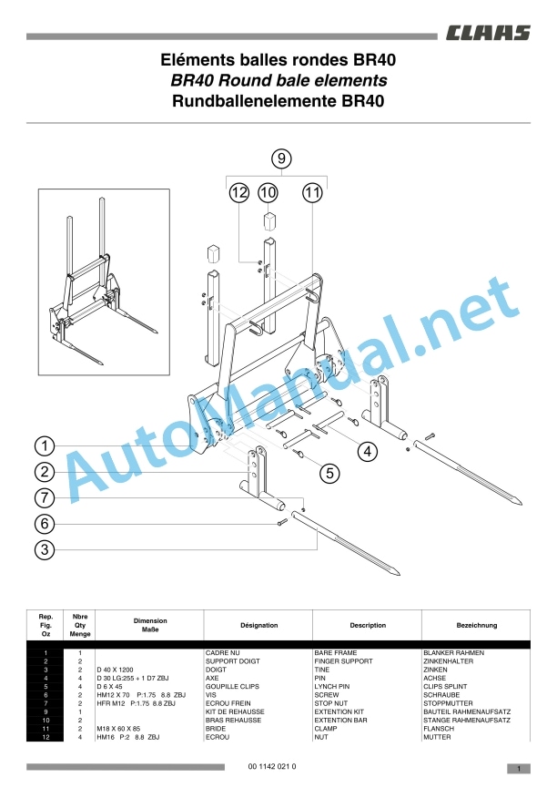 Claas Frontloader 250-40 (B91) Tractors Assembly Instruction EN 24 Claas Frontloader 250-40 (B91) Tractors Assembly Instruction EN - Image 24