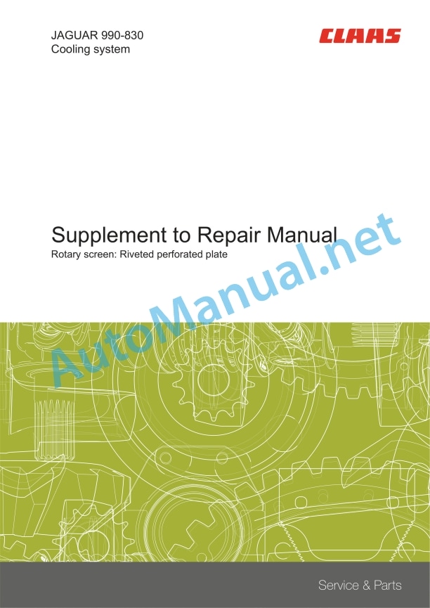 Claas Jaguar 820 (487) Forage Harvesters Repair Manual EN 4 Claas Jaguar 820 (487) Forage Harvesters Repair Manual EN - Image 4