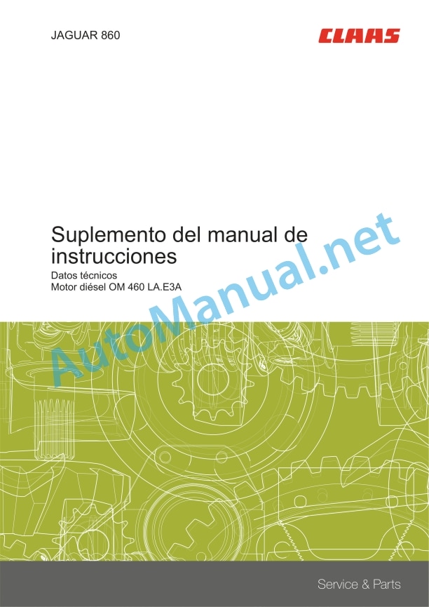 Claas Jaguar 880-830 (500) Forage Harvesters Operator Manual ES 3 Claas Jaguar 880-830 (500) Forage Harvesters Operator Manual ES - Image 3
