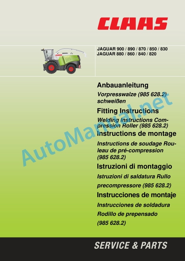 Claas Jaguar 880 860 840 820 (491) Forage Harvesters Assembly Instruction EN 13 Claas Jaguar 880 860 840 820 (491) Forage Harvesters Assembly Instruction EN - Image 13