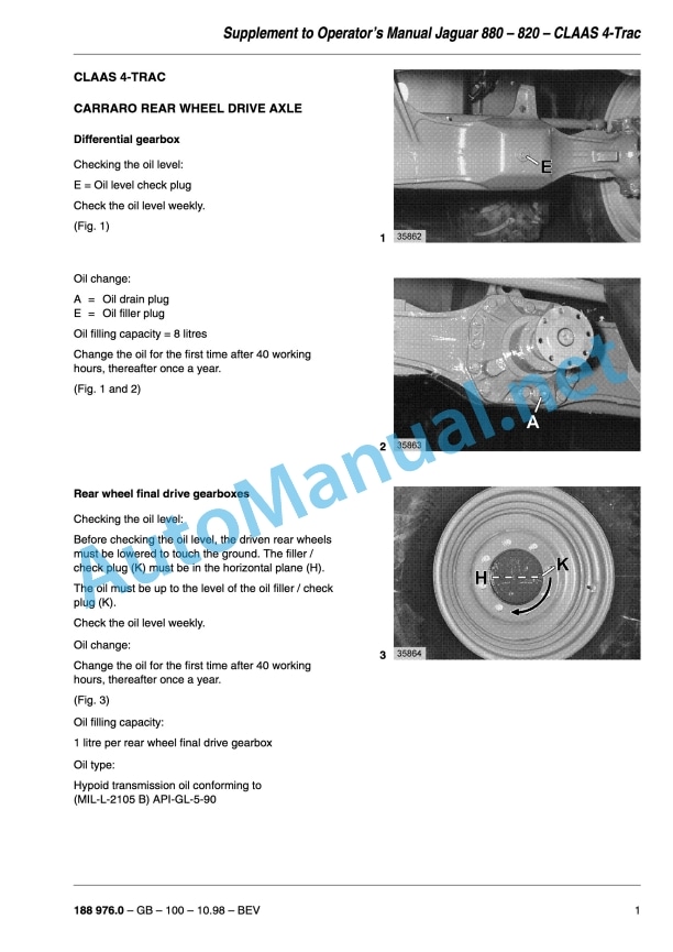 Claas Jaguar 880 860 840 820 (491) Forage Harvesters Operator Manual EN 7 Claas Jaguar 880 860 840 820 (491) Forage Harvesters Operator Manual EN - Image 7